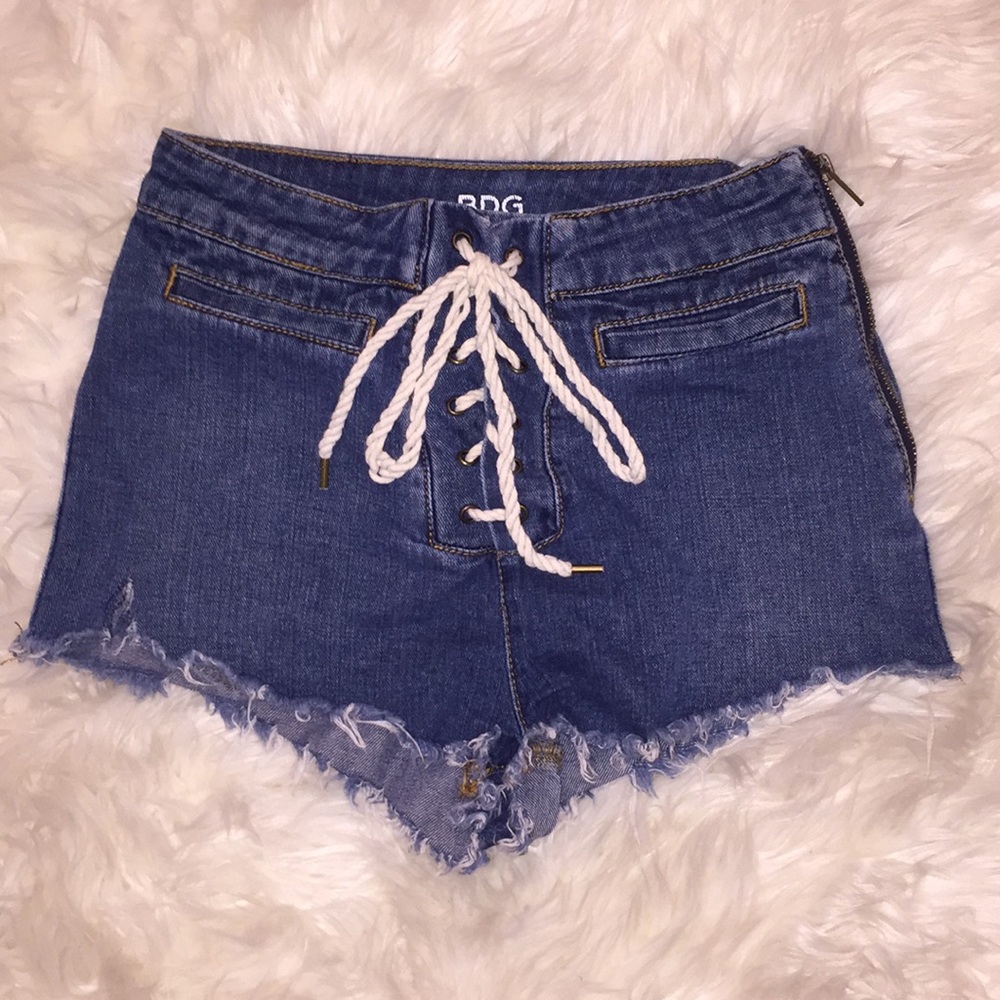 BDG High Waisted Front Tie Shorts